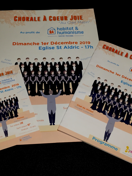 Affiches et flyer de la Choral à Coeur Joie, projet d'une communication imprimée.