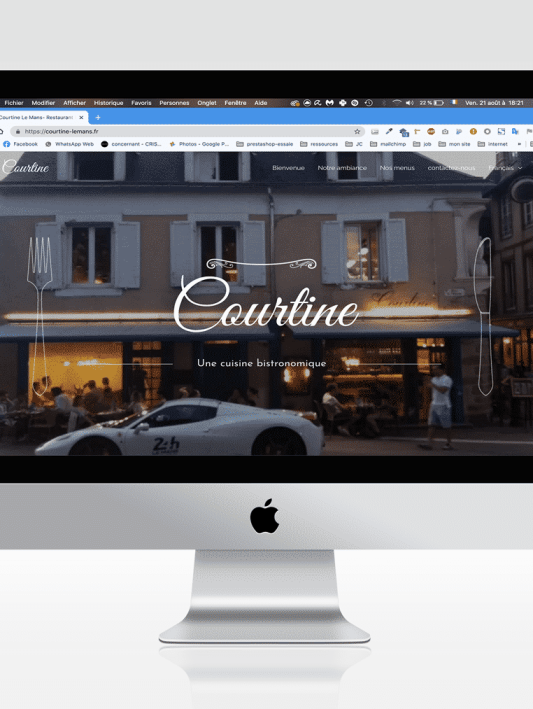 Création du site web pour le restaurant Courtine, projet web fait par Maha NACIRI Com', webdesigner, webmaster à Saint-Lô dans la Manche en Normandie.