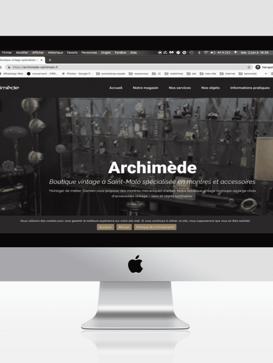 Création du site web pour Archimède, projet web fait par Maha NACIRI Com', webdesigner, webmaster à Saint-Lô.