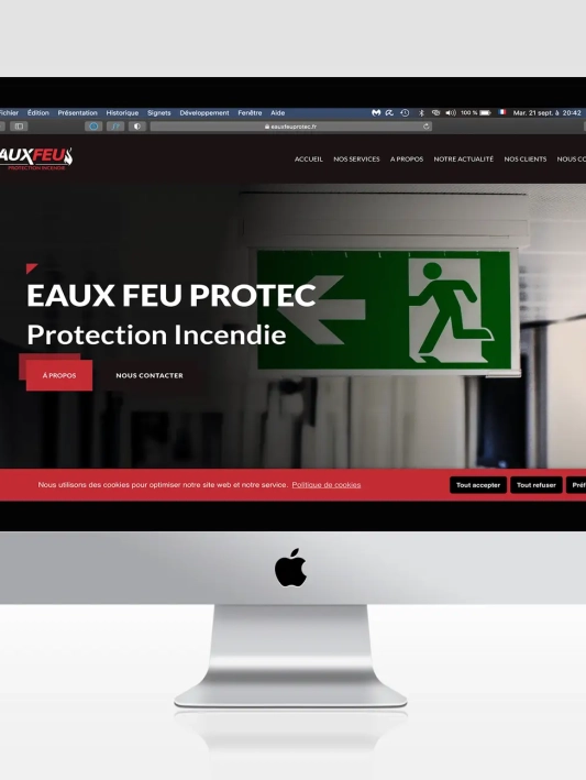 Eaux Feu Protec, une création de site web et de réseaux sociaux.